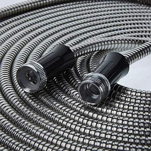 BIONIC STEEL Tuyau d'arrosage en métal de 50 pieds en acier inoxydable 304 – Raccords en aluminium super résistants et flexibles, légers, résistants à l'écrasement, sans nœuds et anti-torsion
