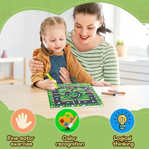 Labyrinthe Magnetique, Jouet pour Enfant Fille Garcon 3 4 5 Ans, Jeu Educatif Apprendre Alphabet, Jouet Magnetique Activite, Anniversaire Noël Cadeau pour EnfantLabyrinthe Magnetique, Jouet pour Enfan