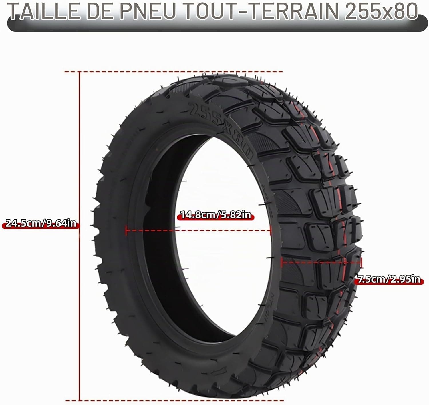 Trottinette Ălectrique Pneu 80/65-6 Compatible avec Kugoo M4 /Joyor