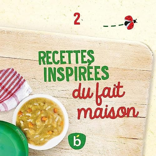 Blédina - Mes Moulinés - Repas bébé – 16 bols avec 4 Recettes inspirées du Fait Maison - Dès 8 Mois - Sans sel ajouté – 16x200g