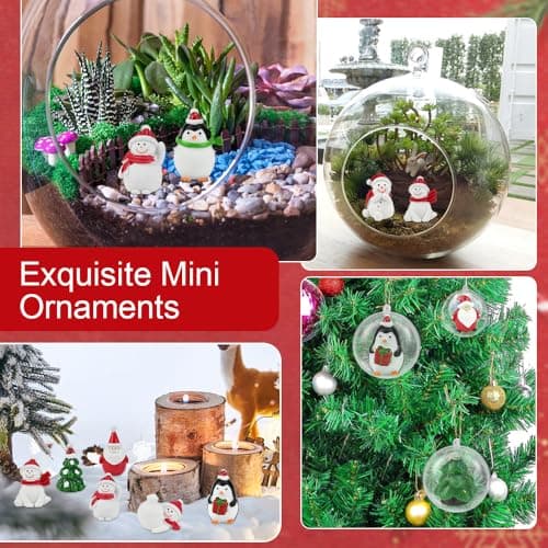 LPAMABA 17 PCS Figurines de Décoration de Noël Figurine Noël Miniature Figurine Noel Resine Noël Miniature Ornament Kits Noel Miniature Ornament Sapin Décoration de Noël Miniature