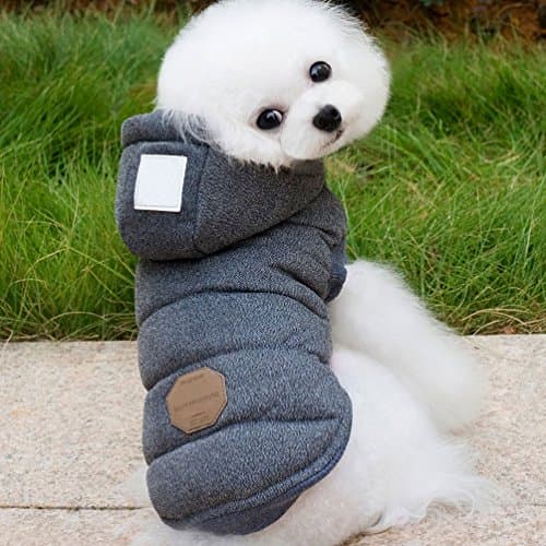 Selmai Manteau à capuche élégant pour petits chiens, vêtements pour chiens (Ce style est petit, veuillez choisir une taille plus grande)