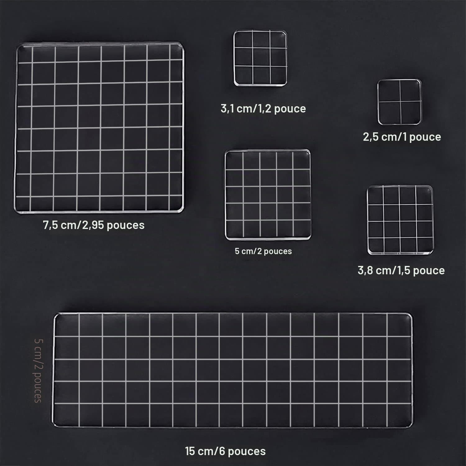 YXHZVON Bloc de Timbre Acrylique 7 pièces, Bloc de Timbre Acrylique avec Lignes de Grille, kit de Fabrication de Timbres pour Scrapbooking, Outil de gaufrage pour Timbre de Noël