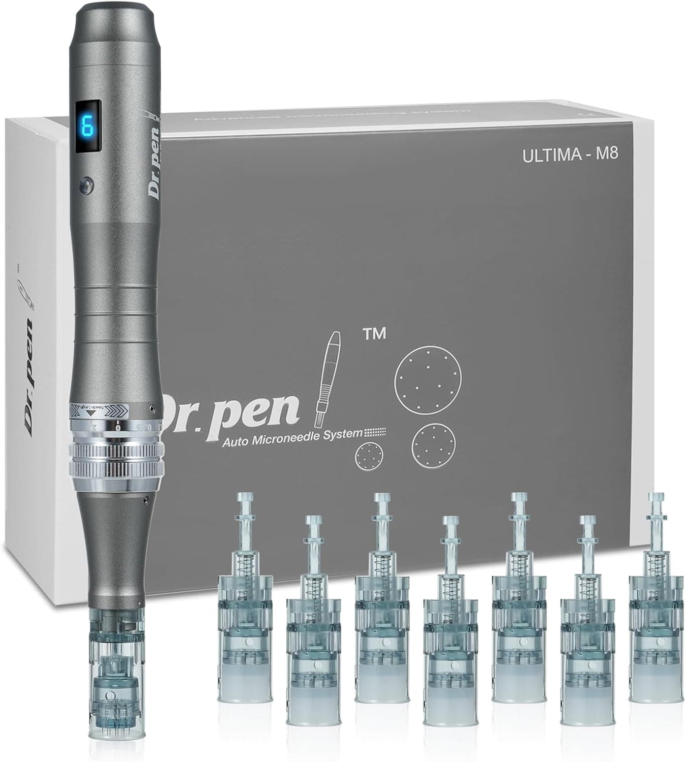 Dr. Pen Ultima M8 Stylo Microneedling Beauté Sans Fil avec 8 Cartouches