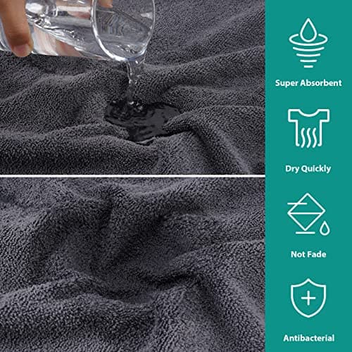 PETTOM Peignoir Chien Super Absorbante en Microfibre, Serviette de Bain pour Chien Séchage Rapide, Peignoir de Bain pour Chien Réglable (Gris, M)