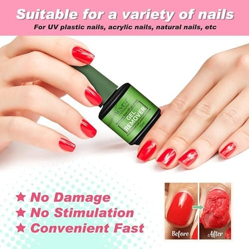 Lot de 2 Magic Remover Semi Permanent, Vernis Remover - 3-5 minutes dissolvant de vernis à ongles, Facilement et Rapidement N'abîme pas vos Ongles
