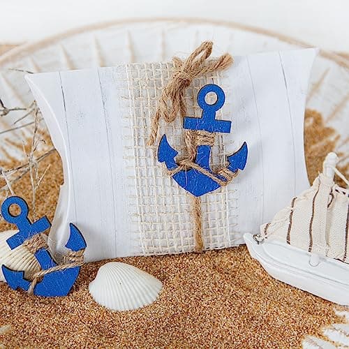 Logbuch-Verlag 12 Ancres en Bois avec Point de glu - décoration Maritime comme Cadeau Give-Away Mariage baptême Communion