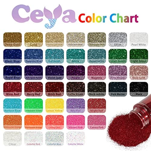 Ceya 100 g de poudre de paillettes ultra fines colorées blanches irisées 0,2 mm pour slime résine époxy pour nail art, festival, maquillage, scrapbooking, cartes de mariage, bijoux, peinture