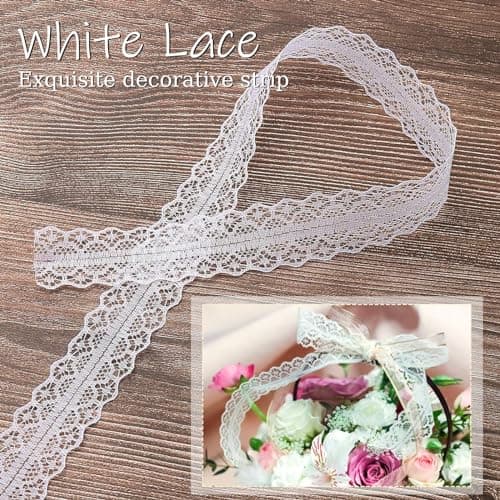 Ruban de Dentelle Blanc Beige Vintage À Coudre 6 Rouleaux Ruban en Dentelle Vintage Dentelle Blanche Coton Ruban Dentelle Vintage Diy Dentelle Ruban Adhésif pour Mariage Décoration de Table