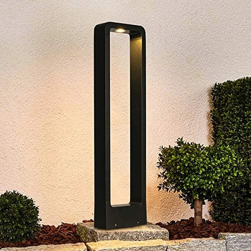 LEDMO 12W Lampe de Jardin 3000K 1100LM Borne lumineuse exterieur Etanche IP65 lampe decorative,Noir Alliage d'aluminium pelouse lumière adaptées aux Jardins,Patios,Allées,Pelouse