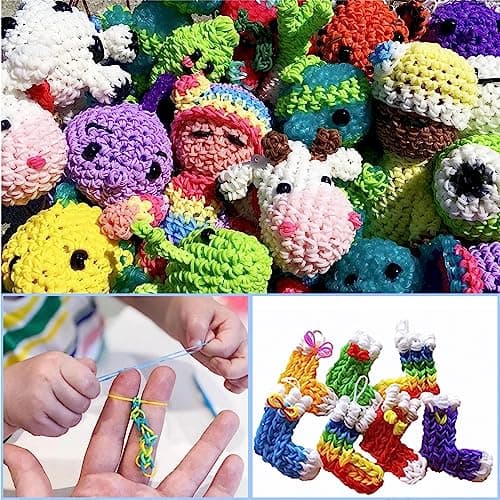Nutabevr 2500 Élastique Bracelet Kit,40 élastiques plastique grille 32 couleurs Loom Bands avec Boîte,Accessoires pour faire des bracelets Jouets caoutchouc pour colliers pour enfants et bricolage