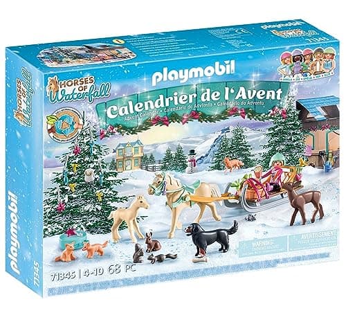 PLAYMOBIL 71345 Calendrier de l'Avent Équestre - Horses of Waterfall - La magie de Noël - 24 surprises à découvrir pour attendre Noël jouet avec décor pour enfants à partir de 4 ans