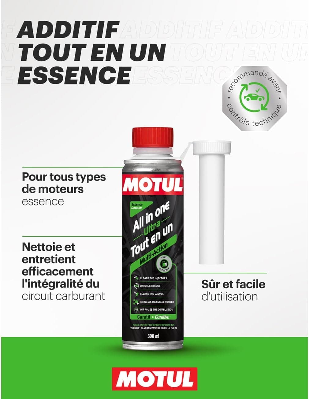 Motul Additif Tout En Un Essence Nettoyant Injection Multi-Action 300 ml