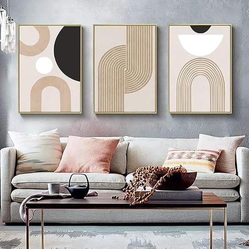 Affiche de décoration végétale géométrique moderne, peinture décorative abstraite artistique, affiche imprimée sur le mur de fond de la chambre à coucher, salon, bureau, sans cadre. (A 6,30 x 40 cm x