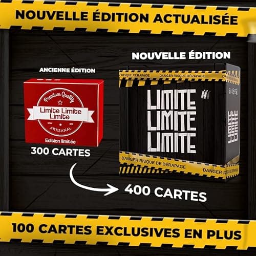 LIMITE LIMITE LIMITE - Nouvelle Edition - L’Extension Trash du Jeu Culte de Soirée - Jeu de Société pour Adultes - Anniversaires, Vacances, Cadeau - Humour Noir