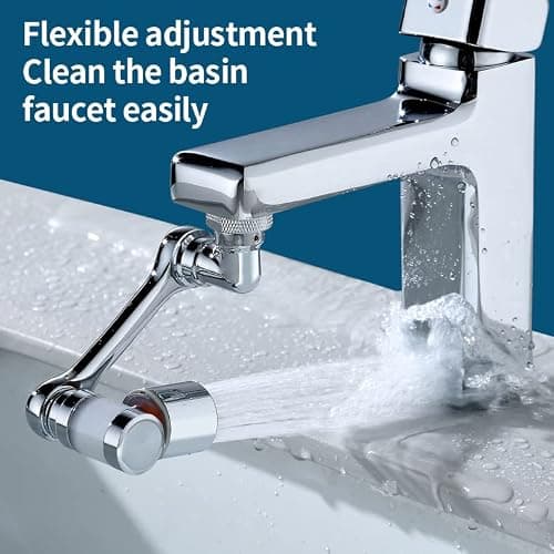 Aérateur de robinet, aérateur de rallonge rotatif à 1080°, rallonge de robinet durable anti-éclaboussures