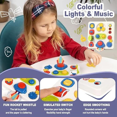 Dasnialer Jouet Montessori Busy Board âge 1 an,9 en 1 Enfants Activity Board Jouets,Sensory Learning Toys Jeux Jeu Montessori Jouet Enfant Bebe 1 2 3 Ans Cadeau Enfant