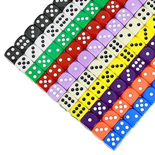 YOUSHARES 100 pcs/Set Jeux de Dés Conique Polyédrique D6 Magie en Plastique pour Donjons/Dragons/MTG/RPG/Jeu de Rôle avec Pochette Gratuite de Rangemen