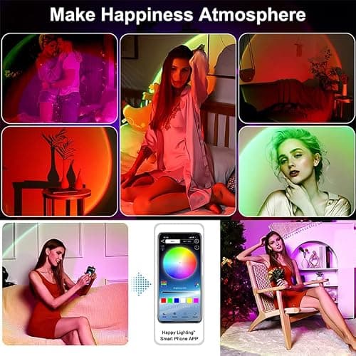 KAVAVO Smart APP 16M couleurs coucher de soleil lampe projecteur LED décoration de la maison photographie fond veilleuse (1 PCS)
