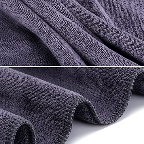 Serviette de Fitness Gym, Serviette de Sport Microfibre, Serviette d'entraînement Absorbante avec Fixation, Serviette de Voyage Légère pour Sport Yoga Randonnée Plage Douche(Gray)