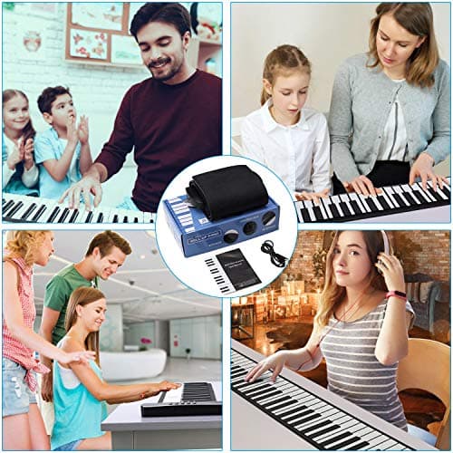 Claviers Piano Souple 61 Touches en Silicone Pliable Portable pour Débutants Enfants Musical Jouet