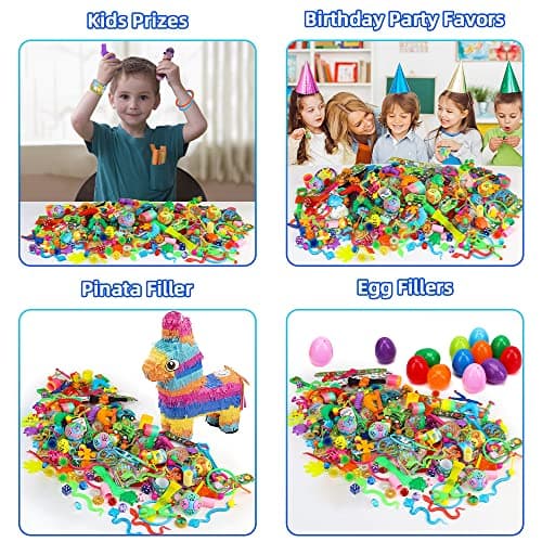 AmyBenton Pinata Anniversaire Garcon Fille, 200pcs Petits Cadeaux Anniversaire Enfants Invites, Assortiment Jouets Anniversaire, Récompenses de Classe Scolaire, Prix du Carnaval