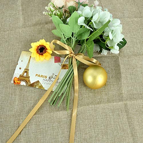 TONIFUL 1cm X 91m Ruban Satin Or Lisse pour Cadeaux, Bouquets, décorations de fête de Mariage, Artisanat
