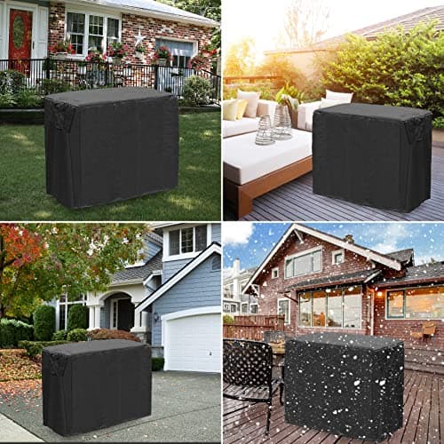 Onlyfire Housse Barbecue Exterieur, 600D PVC Housse Barbecue, BBQ Cover pour Chariot de Barbecue, Chariot de Service, 104 × 61 × 81 cm, Bache Barbecue mit Verstellbarem Kordelzug, Noir