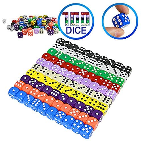 YOUSHARES 100 pcs/Set Jeux de Dés Conique Polyédrique D6 Magie en Plastique pour Donjons/Dragons/MTG/RPG/Jeu de Rôle avec Pochette Gratuite de Rangemen