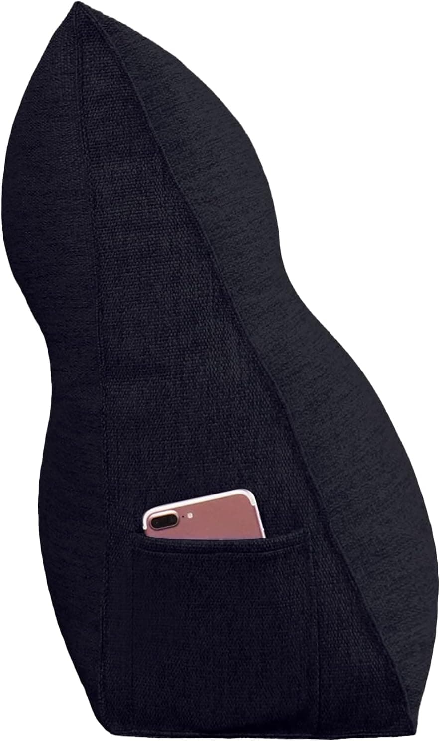 Johnear Coussin Dossier Lit Coussin Triangulaire pour Tête de Lit Oreiller Lecture Support Lombaire pour Canapé Divan Baie Vitrée Futons Chambre Décoration d'intérieur (Anthracite, 60×20×50cm)