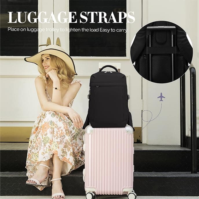 Yankony Sac a Dos Voyage Cabine Avion 40x30x20 Ryanair Bagages Cabine | avec Pochette Antivol Sac de Voyage Femme Homme Sac Cabine Avion RéSistant à L'Eau 24 L Sac à Dos Bag Main Valise Quotidiens