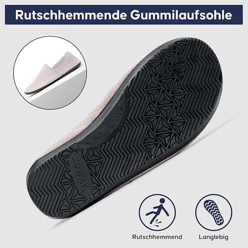 KOWAYI Chaussons Femme Homme avec Mémoire Foam Pantoufles Slip On Chaussons fermés Chaussons antidérapants Confortables Slippers Unisexe-HUIQIAN-44/45