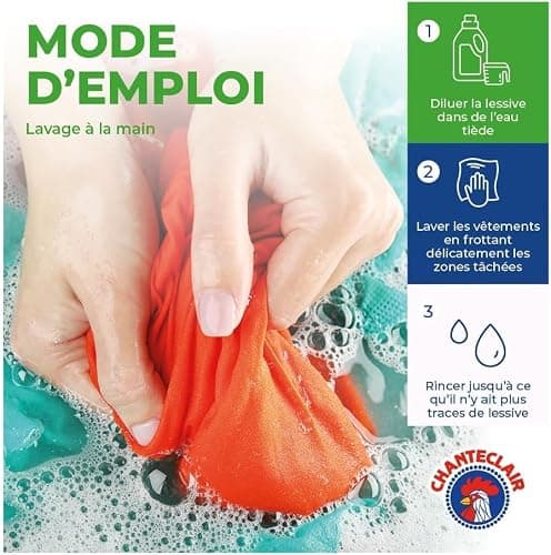 Chanteclair - Lessive Liquide Concentrées Musc Blanc, Enrichie au Dégraissant, Ultra Détachantes et Efficaces aussi à Froid, 40 lavages - 1800 ml x 3