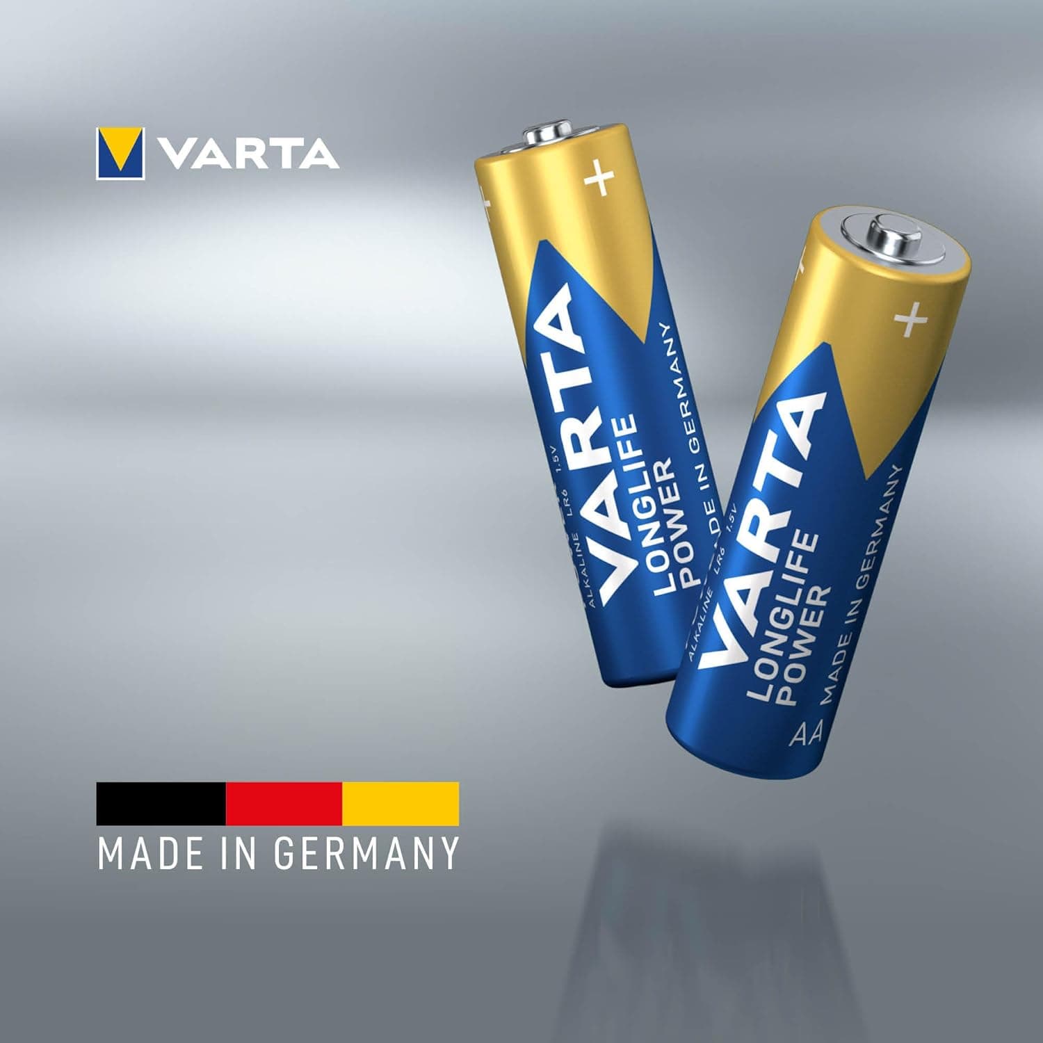 VARTA Piles AA, 10+10 (lot de 20), Longlife Power, Alcalines, 1,5V, emballage recyclé à 90%, adaptées aux jouets, souris sans fil, lampes de poche, Made in Germany | pile AA LR6, Made in Germany, conservation jusqu'à 10 ans, pour console de jeux, brosse à dents, souris ou manette