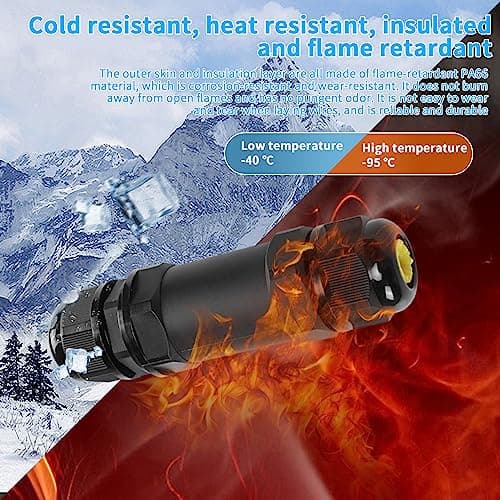 YAODHAOD IP68 Connecteur de câble électrique étanche pour extérieur 2 voies 5 broches pour gamme de fils de Ø5 à 10 mm (AC 450 V, 24 A) Boîtes de cordon externes (forme en I - 5 broches)