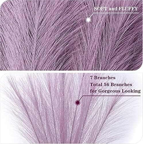 GEFIRE Lot de 30 Fleurs séchées Violettes Herbe de la Pampa séchée Décoration de Fleurs séchées Décoration bohème pour Mariage, Salon