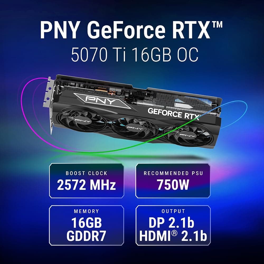 PNY Carte Graphique GeForce RTXTM 5070Ti 16Go OC Triple Fan DLSS 4