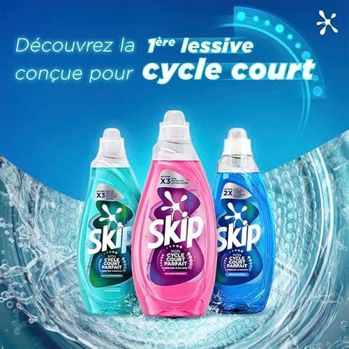 Skip Lessive liquide Mon Cycle Court Parfait Couleur Protect - 37 lavages - 1ère lessive conçue pour cycle court, efficace dès 15 minutes