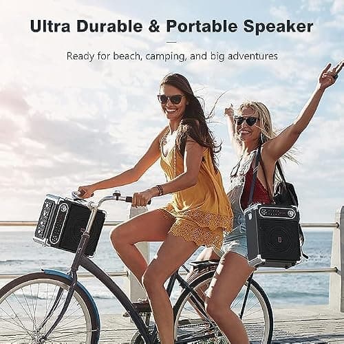JYX Machine de Karaoké, bluetooth speaker pour adultes avec 2 microphones sans fil, Système de Karaoké portable pour soirée à la maison/au camping