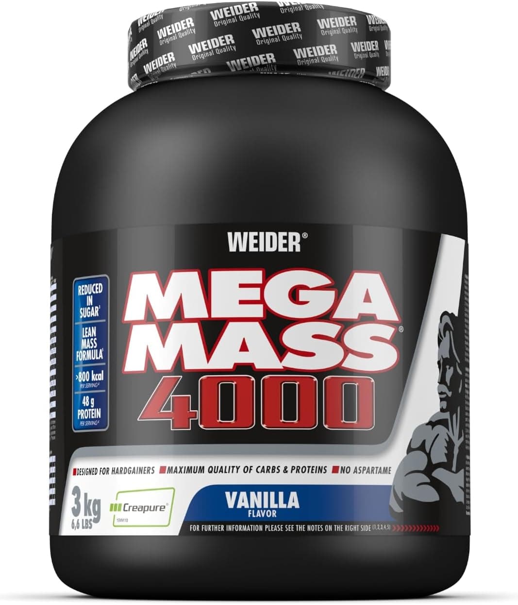 Weider Mega Mass 4000, 3kg, Vanille