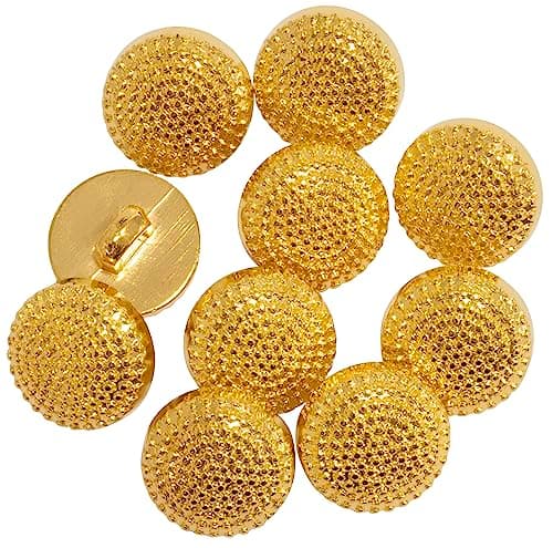 AERZETIX - C65720 - Lot de 10 Boutons à coudre à queue Ø12.5x8 mm 20L L20 - couleur: doré - ouverture 2.7 mm - en plastique - mercerie vêtements couture confection tissu aiguille
