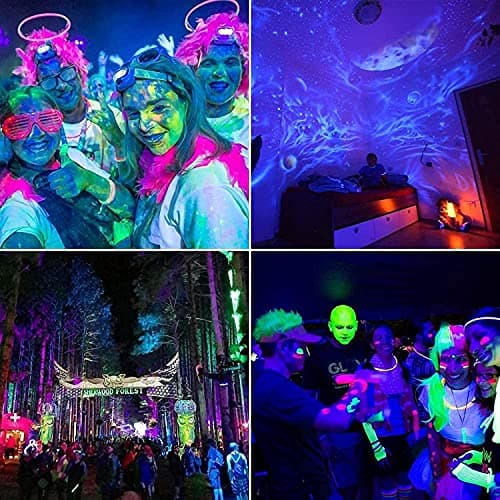 Eleganted 50W Lumière Noire, Lumière Noire Projecteur UV LED, Imperméable IP65 UVA Blacklight, Noire Lampe Extérieur pour Scène, Fête, Étape, Halloween, Jardin