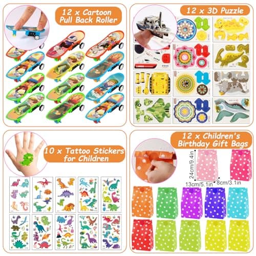 TAIXING 94 Pcs Cadeau Anniversaire Enfants Invites, Petit Cadeau Anniversaire Enfant Pinata Party Favors, Jouet Anniversaire Enfant Invite avec Tatouage Enfant, Balle Rebondissantes, Porte-Clés