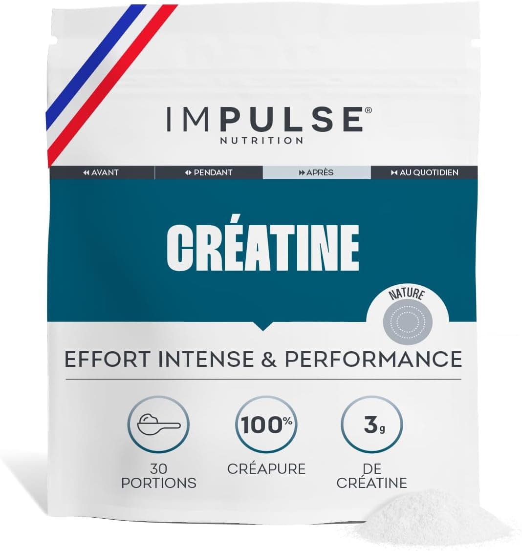 Impulse Nutrition - Créatine Creapure® Monohydrate 3g - Cure 30 jours
