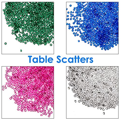 Trimming Shop Ensemble de Table de Mariage de 6 000 pièces, Tailles variées, Cristaux de Table, confettis en Acrylique, Cristaux, Diamants et Pierres précieuses (Vert émeraude)
