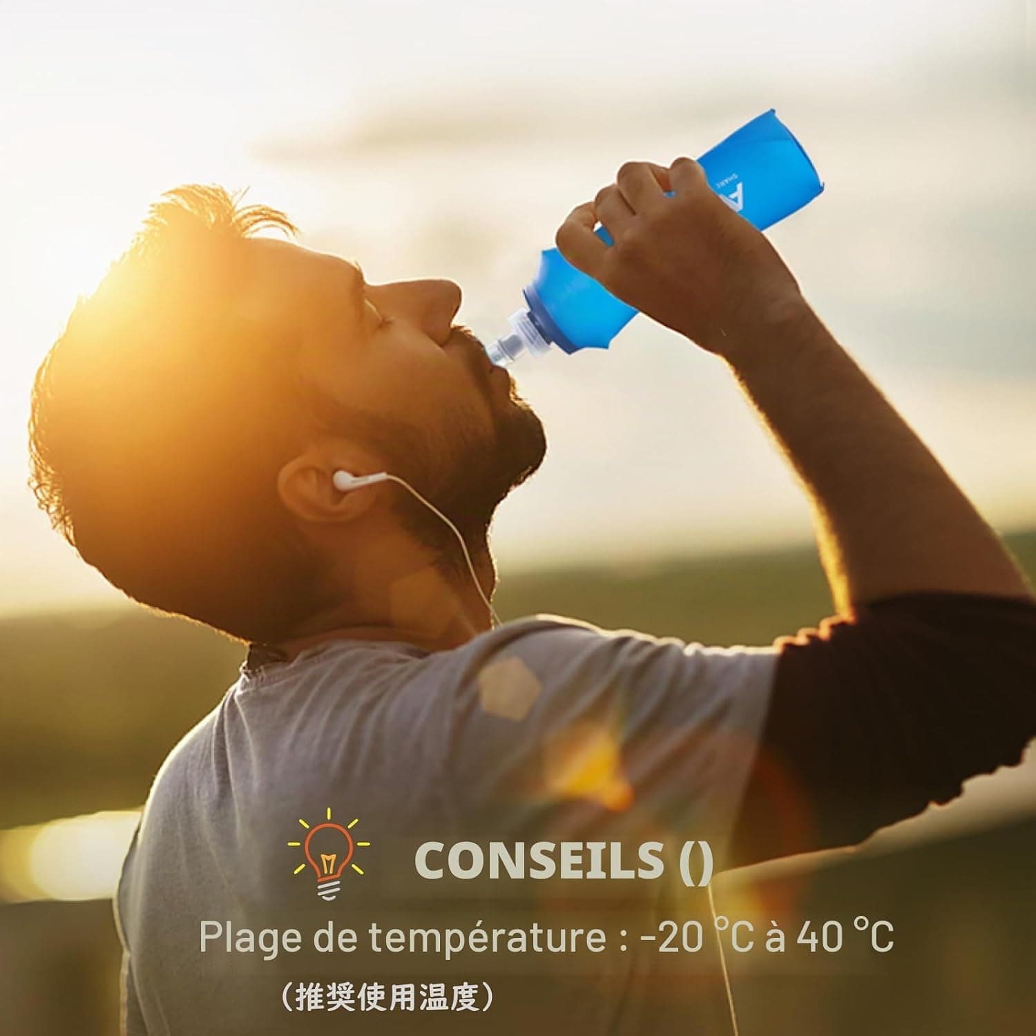 TRIWONDER Gourde Souple Pliable Running Bouteille d'eau | Flasque, Poche Hydratation, Réservoir d'eau, Sport Utilisation en Extérieur