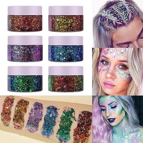Caméléon corps Flash, visage bloc Flash, ombre à paupières Flash yeux, visage, cheveux, lèvres et corps Festival Flash cosmétiques changer de couleur flash dans la lumière (#01 rose)