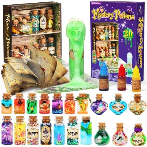 DECOHOME Set de Potion Mystère Vintage pour Enfants, mélange 20 bouteilles de Potion Magique, Jouets Artisanaux pour Garçons et Filles, Cadeaux Créatifs