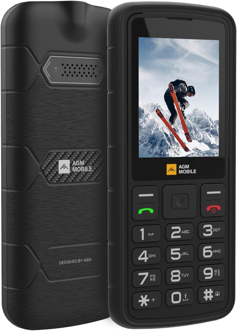 AGM M9 4G Téléphone Portable Robuste IP68/IP69K 3 Slot SIM Radio FM 1200mAh | Grandes Touches, Police De Caractères Large, Numérotation Abrégée, 3 Emplacements pour Cartes, Radio FM, Lampe Torche