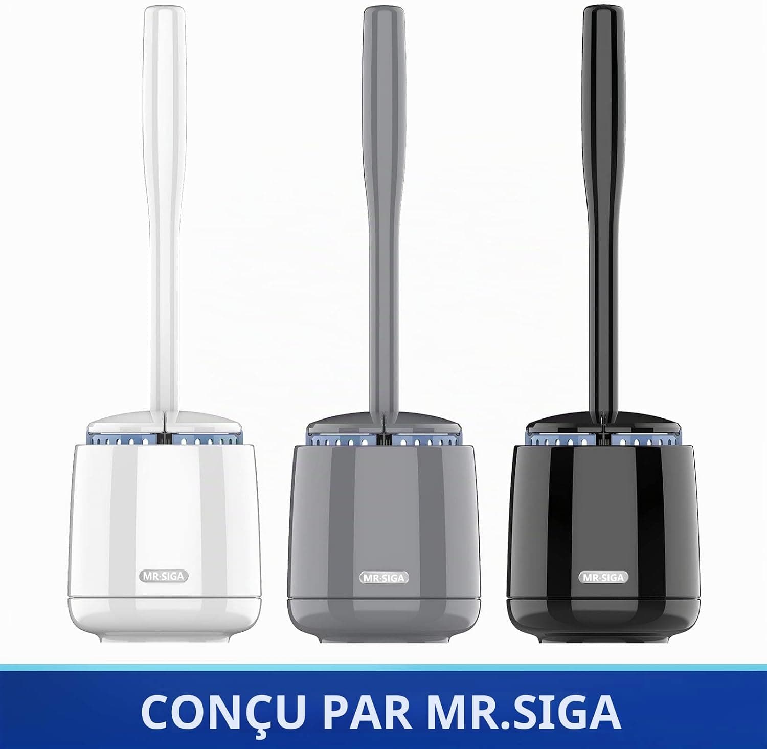 MR.SIGA Brosse Toilettes WC, Brosse WC et Support à Couvercle Automatique